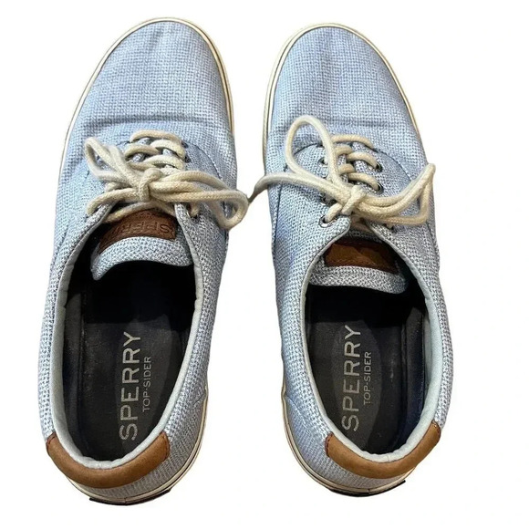 Sperry Men's Striper II CVO Gingham Sneakers Blue Size 10 Casual - Picture 6 of 9